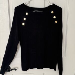 Halogen Black Top with Gold Button Details